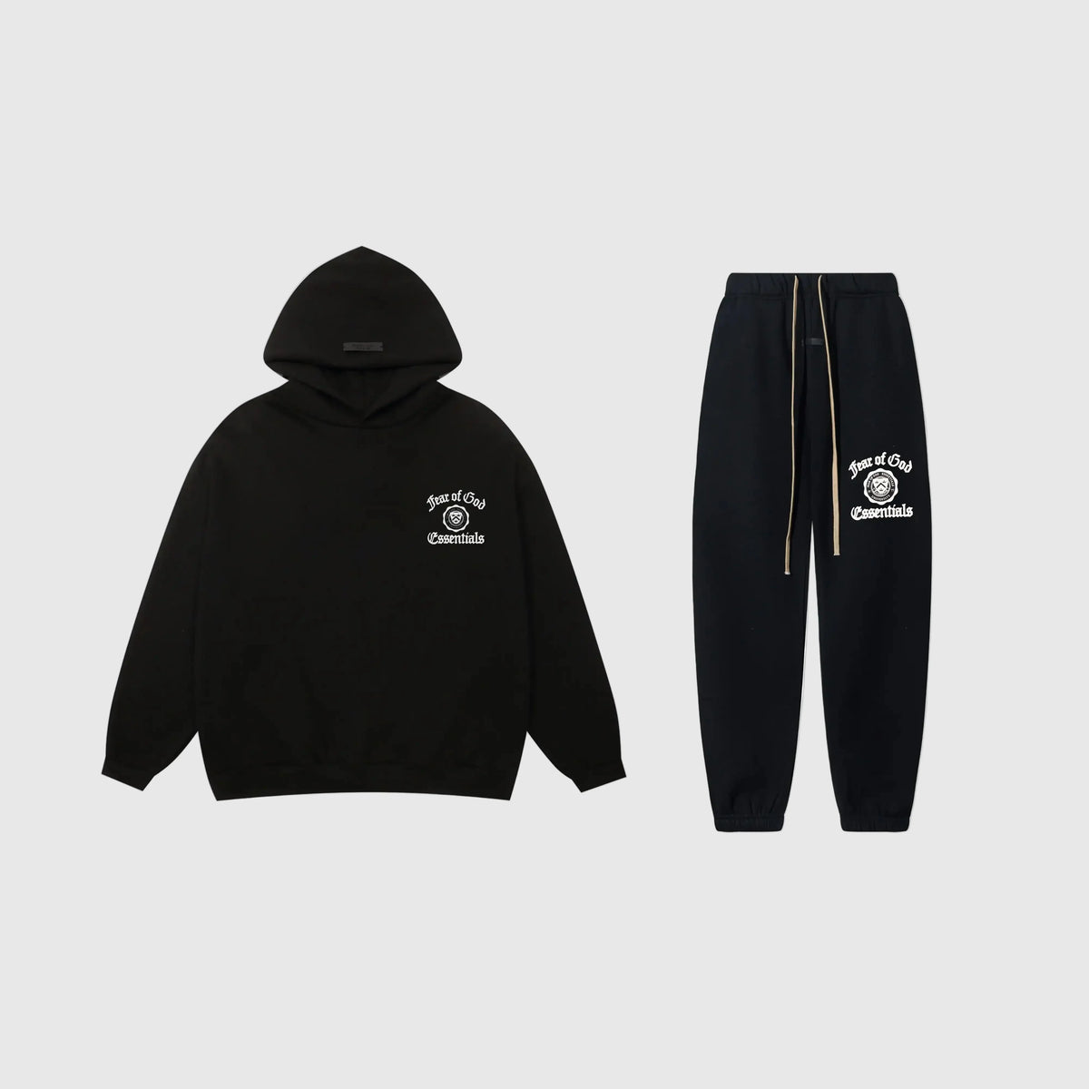 Essentials Black Classic Fleece Tracksuit – Casual Everyday Set