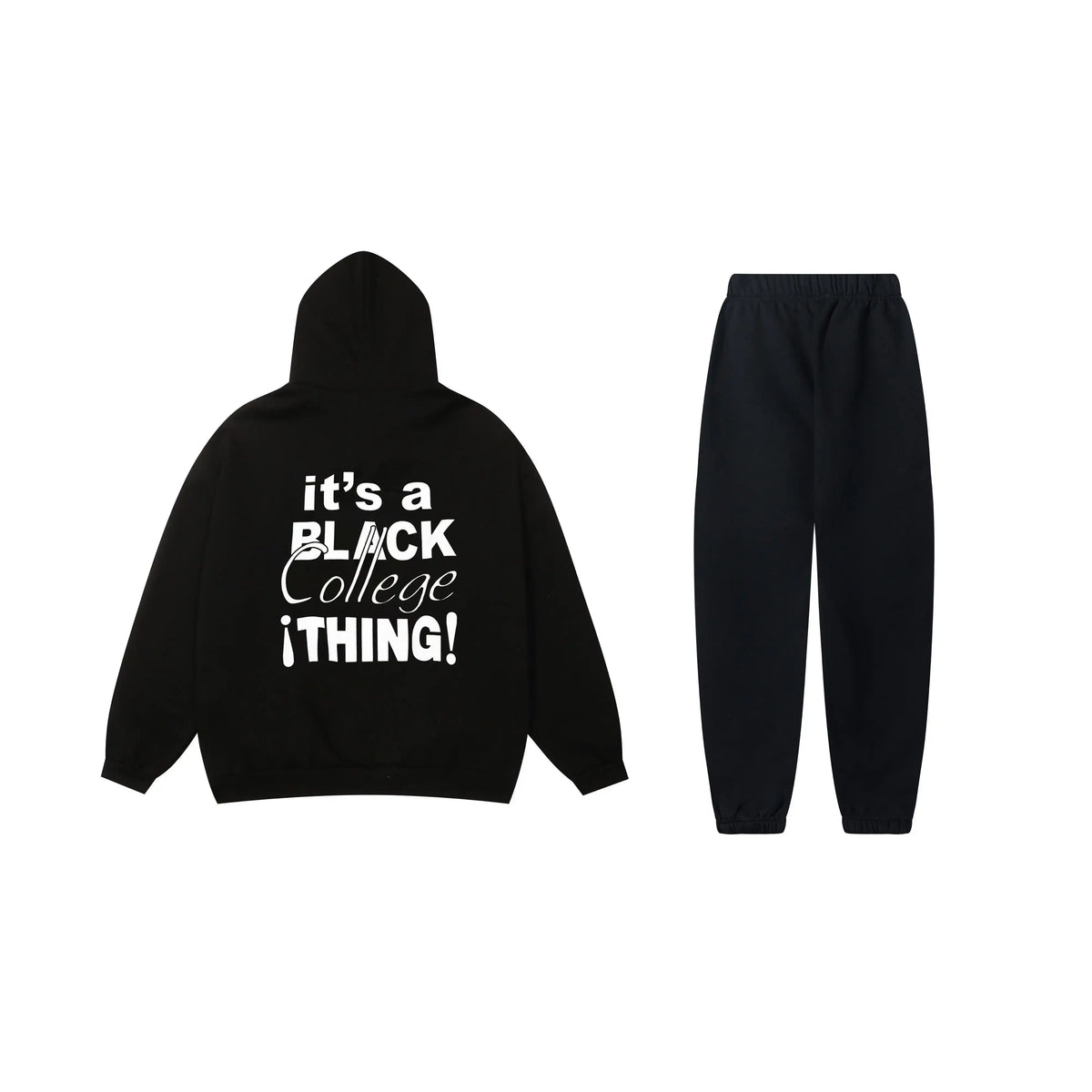 Essentials Black Classic Fleece Tracksuit – Casual Everyday Set