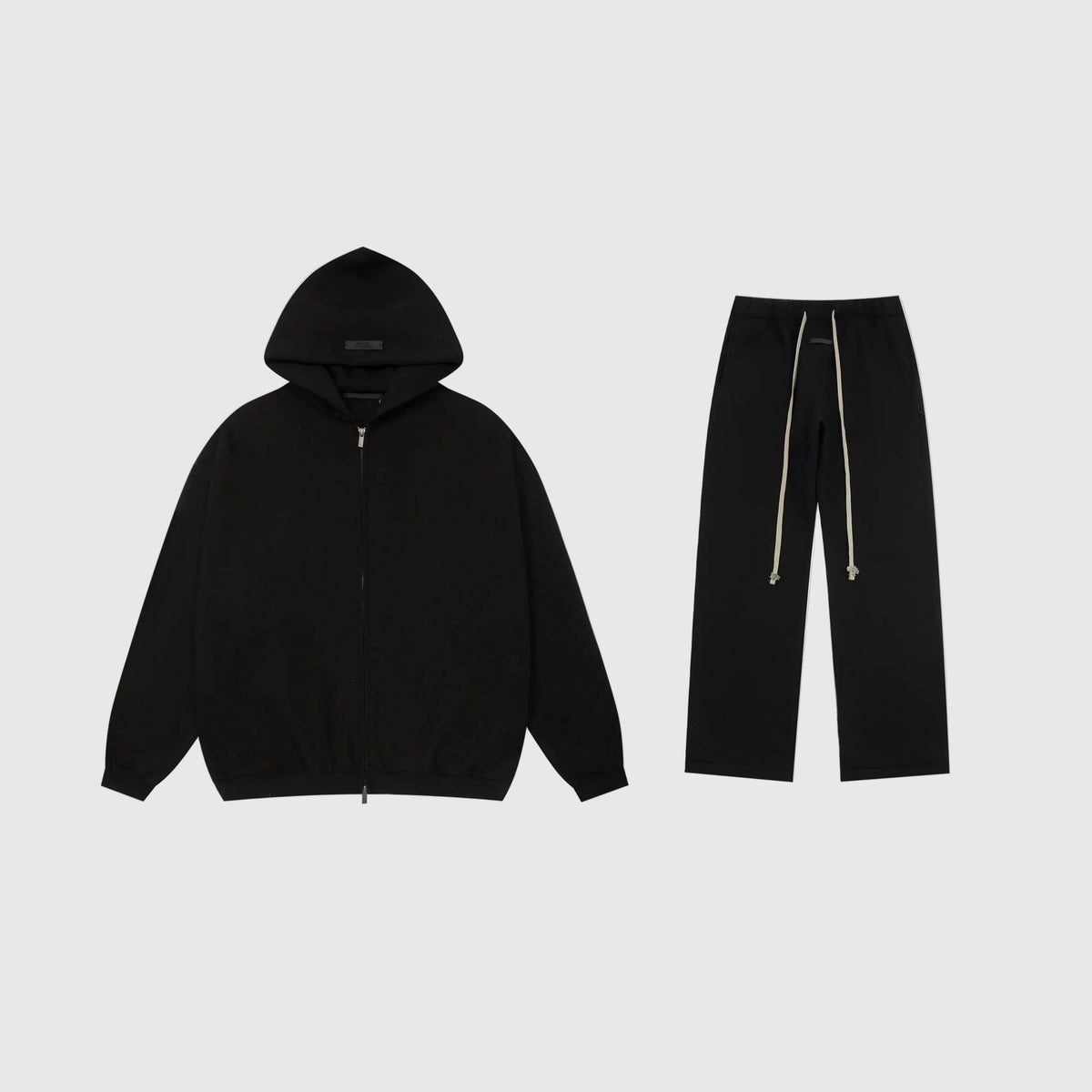 Essentials Black Cozy Fleece Tracksuit – Everyday Casual Set