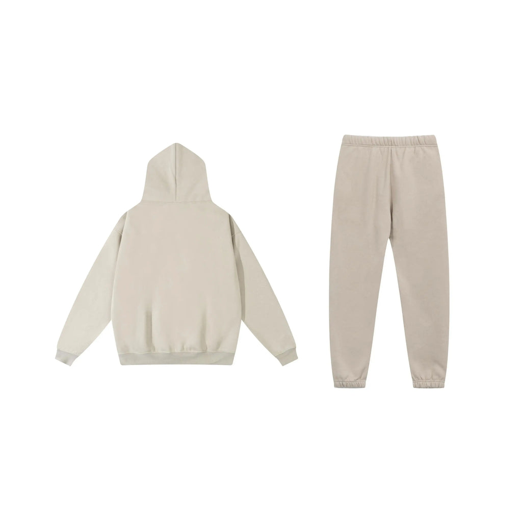 Essentials Light Heather Oatmeal Fleece Tracksuit Set – Everyday Cozy Comfort